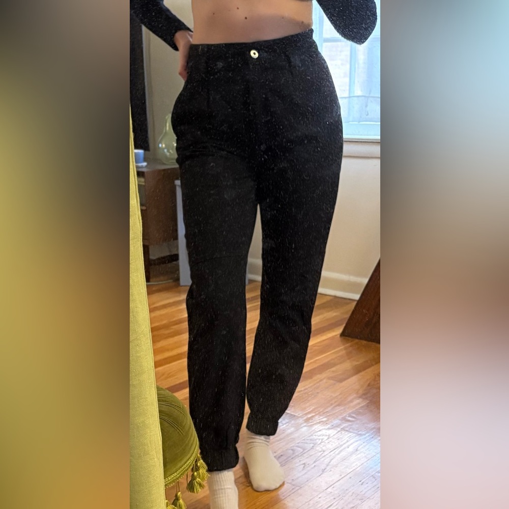 Bershka Black Denim Jogger Pants